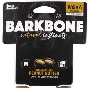 Wishbone BarkBone - Nylon Chew Toy for Aggressive Chewers - Peanut Butter